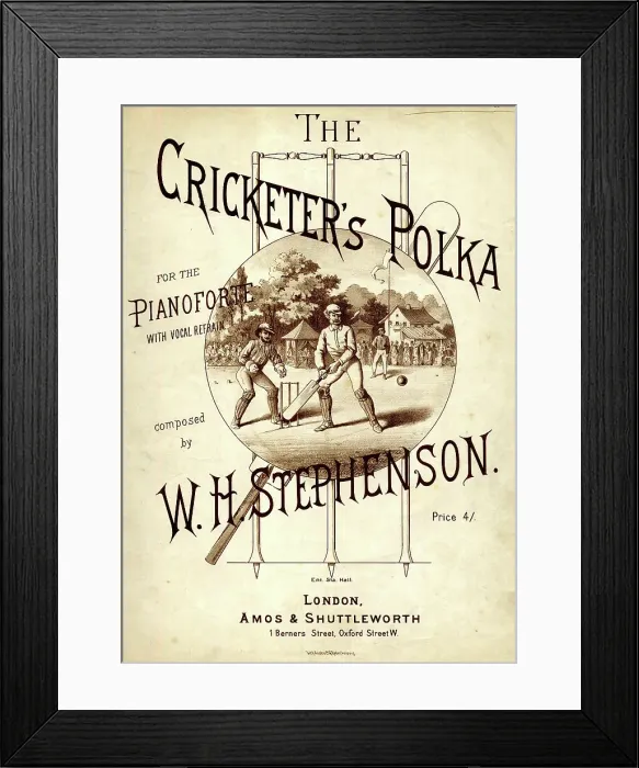 Framed Print : Music cover, The Cricketer's Polka, by W H Stephenson Framed Print : Music cover, The Cricketer's Polka, by W H Stephenson