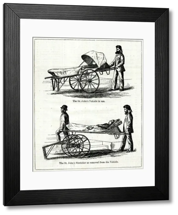 Framed Print : St John's Ambulance Vehicle and Stretcher Framed Print : St John's Ambulance Vehicle and Stretcher