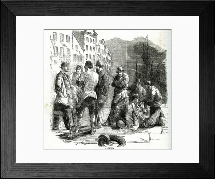 Framed Print : Striking Lancashire Workers