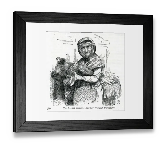 Framed Print : Basket Woman in Covent Garden Market, London Framed Print : Basket Woman in Covent Garden Market, London