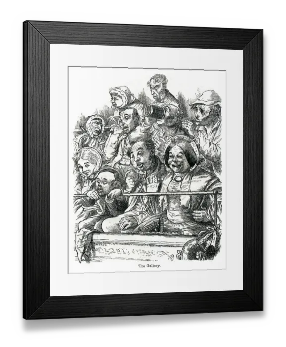 Framed Print : The Theatre Gallery, cartoon by Hablot K Browne Framed Print : The Theatre Gallery, cartoon by Hablot K Browne