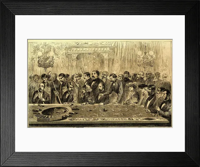 Framed Print : The Roulette Gaming Table, by G A Sala Framed Print : The Roulette Gaming Table, by G A Sala