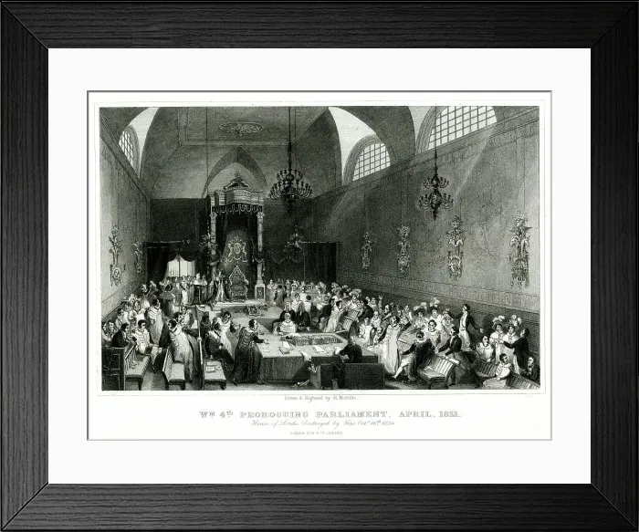 Framed Print : King William IV proroguing Parliament Framed Print : King William IV proroguing Parliament