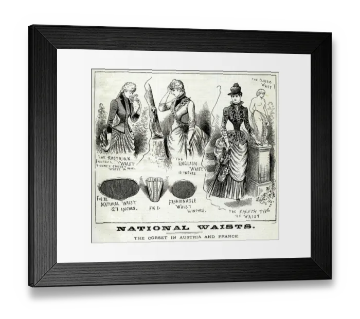 Framed Print : National Waists in Austria, England and France Framed Print : National Waists in Austria, England and France
