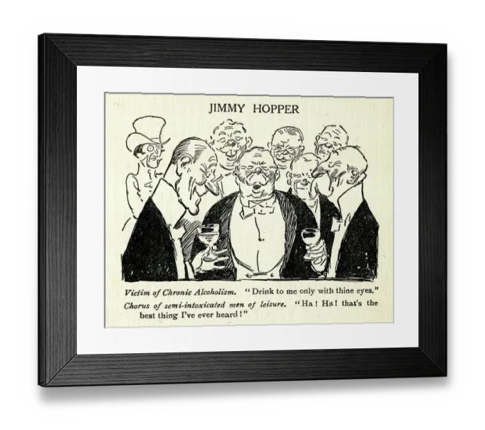 Framed Print : Cartoon, Jimmy Hopper, Drink to me only with thine eyes Framed Print : Cartoon, Jimmy Hopper, Drink to me only with thine eyes