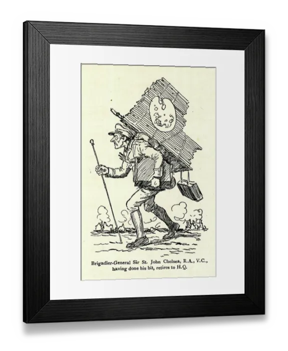 Framed Print : Cartoon, Brigadier-General Sir St John Chelsea Framed Print : Cartoon, Brigadier-General Sir St John Chelsea