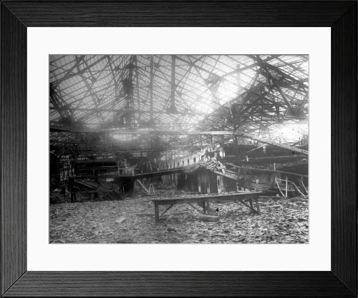 Framed Print : Bomb damage at Quiverain Railway Station Framed Print : Bomb damage at Quiverain Railway Station