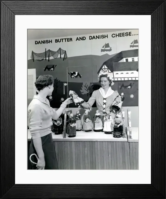 Framed Print : Danish Butter and Cheese folk doll stall Framed Print : Danish Butter and Cheese folk doll stall