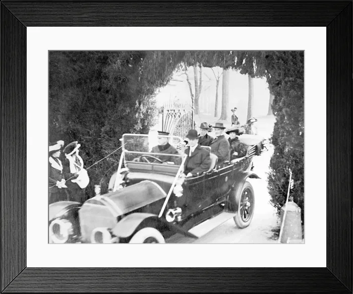 Framed Print : Woodrow Wilson being driven to the White House Framed Print : Woodrow Wilson being driven to the White House