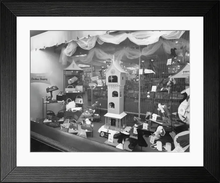 Framed Print : Owen Owen, Seven floors of Christmas Shopping display Framed Print : Owen Owen, Seven floors of Christmas Shopping display
