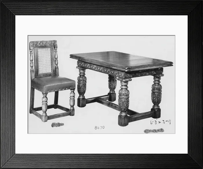 Framed Print : Extending table and chair Framed Print : Extending table and chair