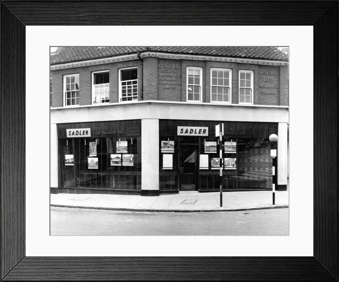 Framed Print : Sadler, Estate Agents & The General Life Assurance Co. in Ip Framed Print : Sadler, Estate Agents & The General Life Assurance Co. in Ip