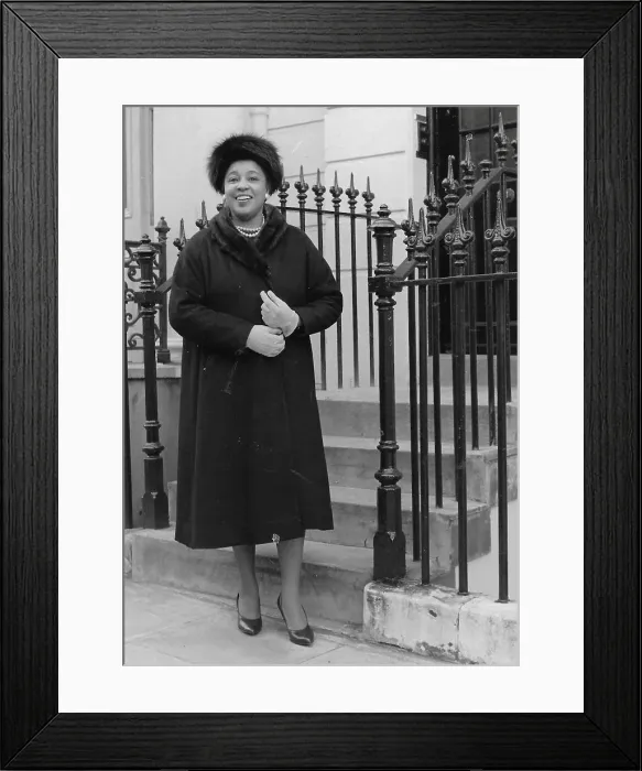 Framed Print : Adelaide Hall outside her home 1A Collingham Road, London Framed Print : Adelaide Hall outside her home 1A Collingham Road, London
