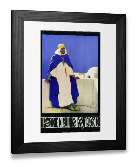 Framed Print : Poster, P & O Cruises, 1930 Framed Print : Poster, P & O Cruises, 1930