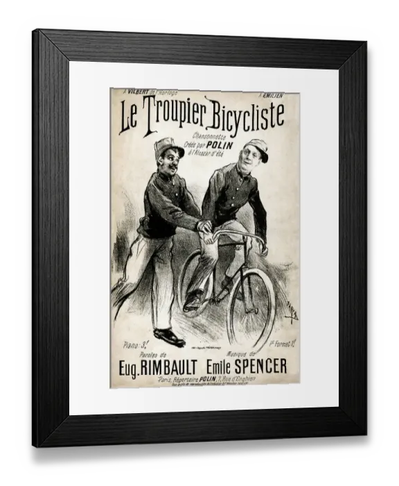 Framed Print : Music cover, Le Troupier Bicycliste (The Bicycle Soldier) Framed Print : Music cover, Le Troupier Bicycliste (The Bicycle Soldier)