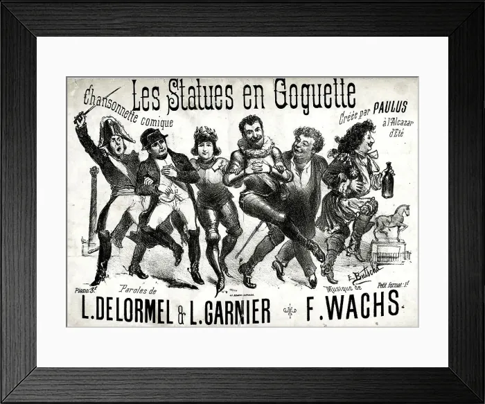 Framed Print : Music cover, Les Statues en Goguette, comic song