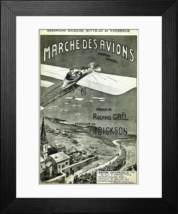 Framed Print : Music cover, Marche des Avions Framed Print : Music cover, Marche des Avions