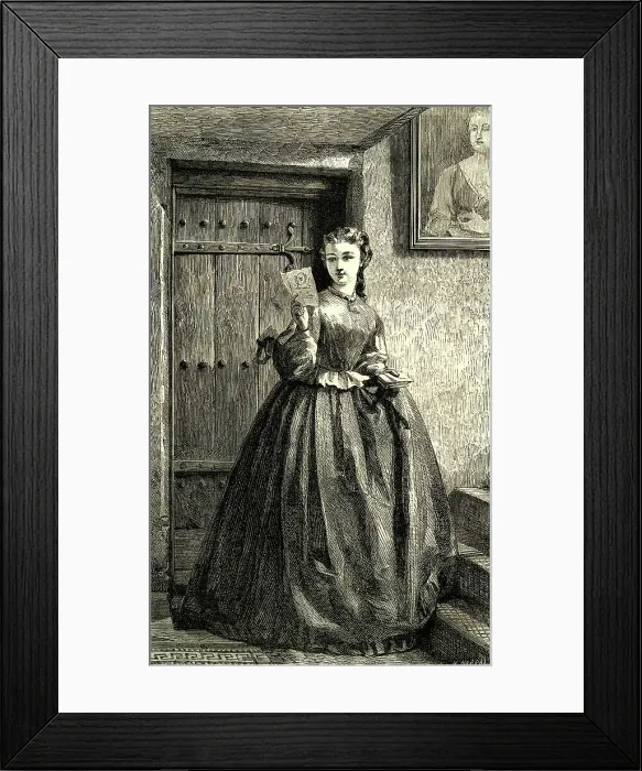 Framed Print : My Valentine - young woman with a love note Framed Print : My Valentine - young woman with a love note