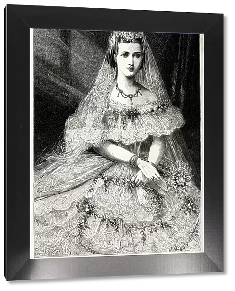 Alexandra, Princess of Wales, in bridal dress, 10 March 1863
