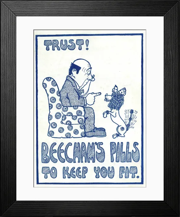 Framed Print : Advert, Trust Beecham's Pills to keep you fit Framed Print : Advert, Trust Beecham's Pills to keep you fit