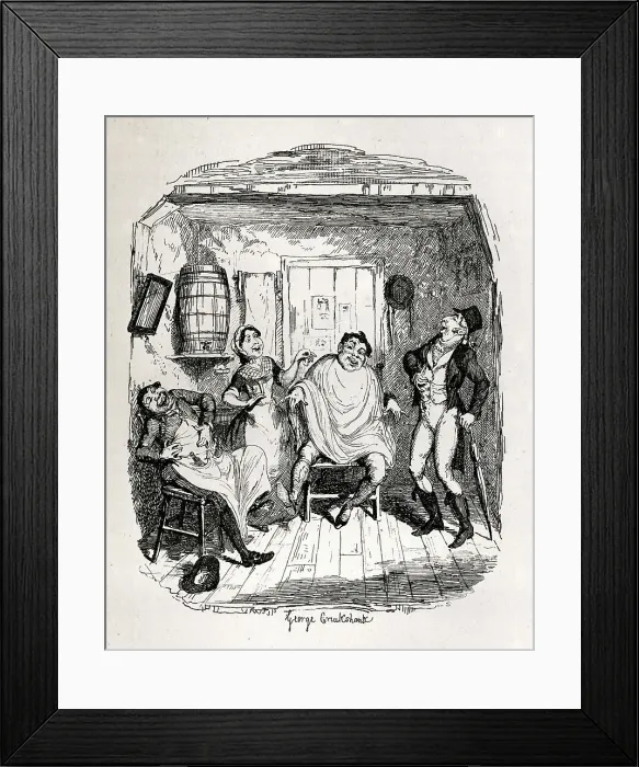 Framed Print : Joseph Grimaldi, actor and clown, at the barber's shop Framed Print : Joseph Grimaldi, actor and clown, at the barber's shop