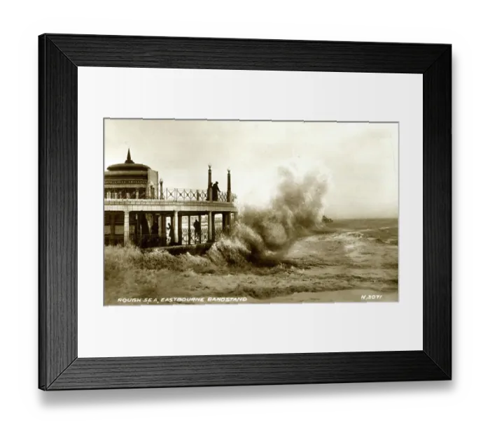 Framed Print : Rough sea, Eastbourne Bandstand, Sussex Framed Print : Rough sea, Eastbourne Bandstand, Sussex