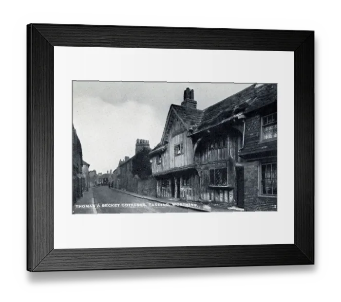 Framed Print : Thomas A Becket Cottages, Tarring, Worthing, Sussex Framed Print : Thomas A Becket Cottages, Tarring, Worthing, Sussex
