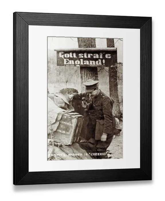 Framed Print : British soldier in former German area, WW1 Framed Print : British soldier in former German area, WW1