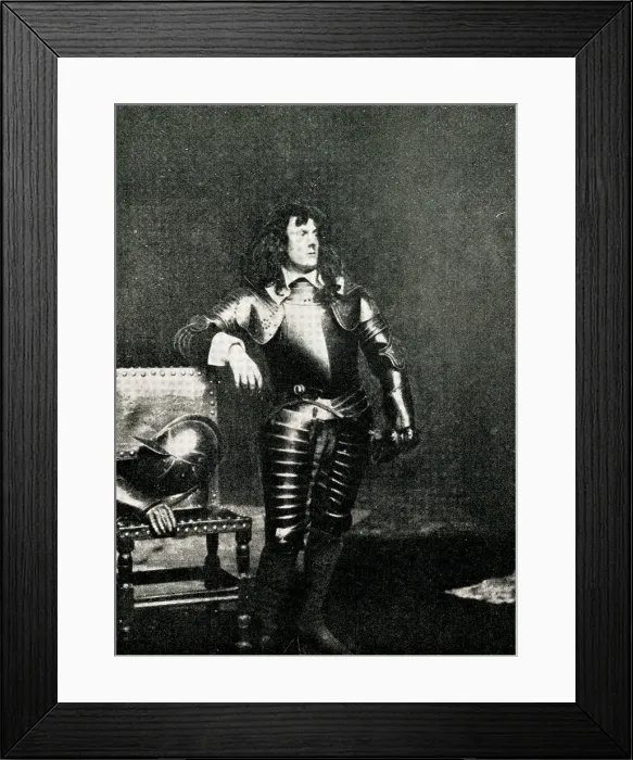 Framed Print : John Seymour Lucas, artist, in suit of armour Framed Print : John Seymour Lucas, artist, in suit of armour