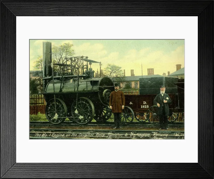 Framed Print : No. 1 Engine on original rails, Stockton & Darlington Railwa Framed Print : No. 1 Engine on original rails, Stockton & Darlington Railwa