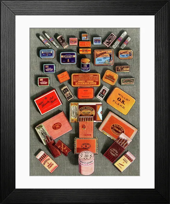 Framed Print : Selection of Wills Tobacco and Cigar Packets Framed Print : Selection of Wills Tobacco and Cigar Packets