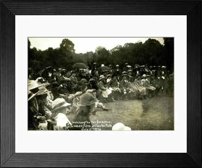Framed Print : Watching performance, garden fete, Charlton Park, London Framed Print : Watching performance, garden fete, Charlton Park, London