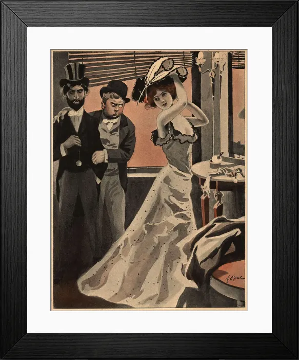 Framed Print : L'ingrate. An illustration portraying two disgruntled looking gentlemen Framed Print : L'ingrate. An illustration portraying two disgruntled looking gentlemen