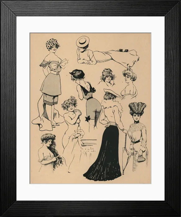 Framed Print : Sketch Studies Of Women Framed Print : Sketch Studies Of Women