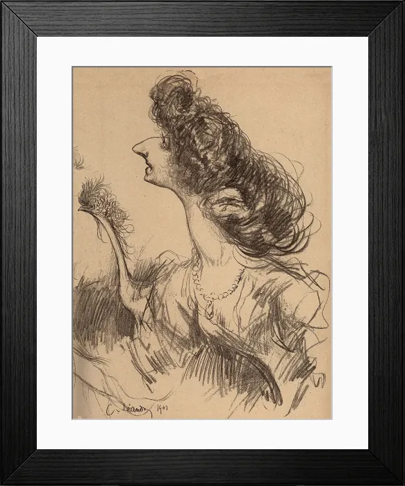 Framed Print : Cecile Sorel With A Bird Of Paradise Framed Print : Cecile Sorel With A Bird Of Paradise