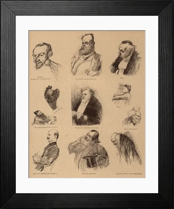 Framed Print : French Caricatures, Hodgepodge of Heads Framed Print : French Caricatures, Hodgepodge of Heads