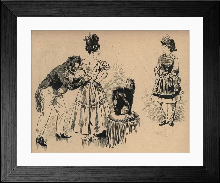 Framed Print : French Military Man Dressing A Lady Framed Print : French Military Man Dressing A Lady