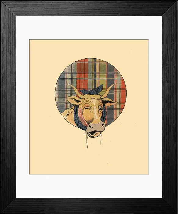 Framed Print : Winking Cow Framed Print : Winking Cow