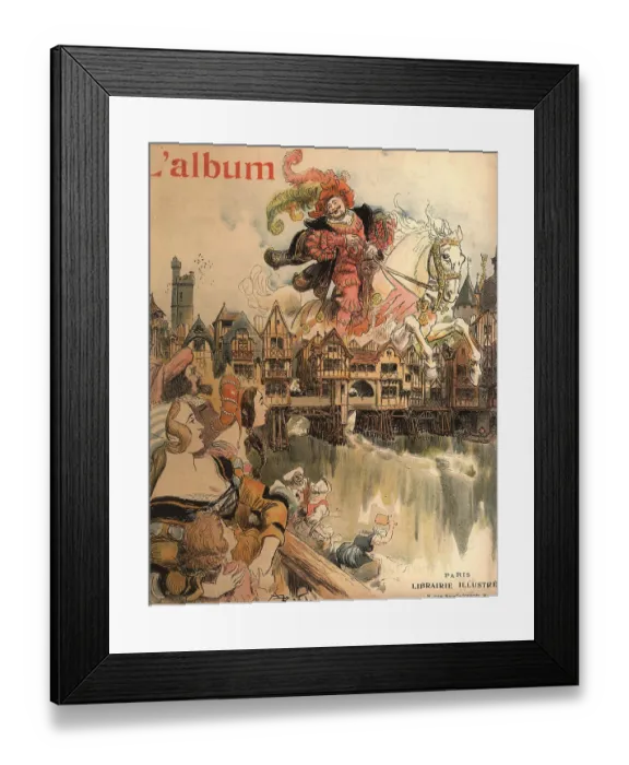 Framed Print : Cavalier. A detailed illustration depicting the large form of a cavalier Framed Print : Cavalier. A detailed illustration depicting the large form of a cavalier