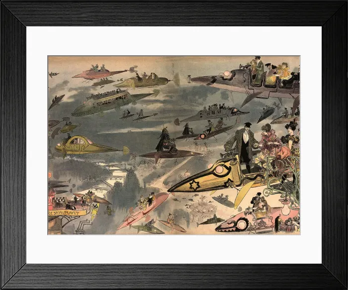 Framed Print : Futuristic French Illustration Framed Print : Futuristic French Illustration