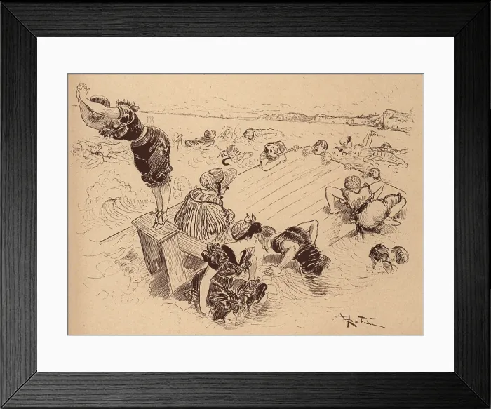Framed Print : At The Sea Baths, The Raft Framed Print : At The Sea Baths, The Raft
