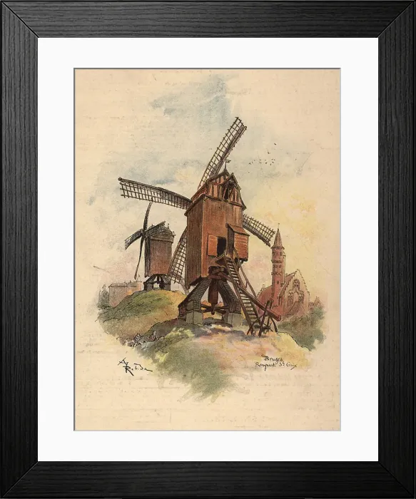 Framed Print : Porte Sainte-Croix Windmill Framed Print : Porte Sainte-Croix Windmill