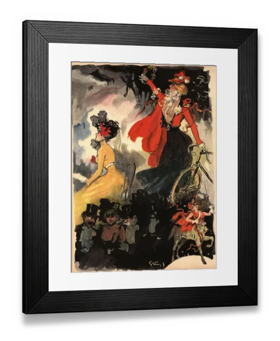 Framed Print : Fantaisie. This illustration shows the definitive figure of a young woman Framed Print : Fantaisie. This illustration shows the definitive figure of a young woman