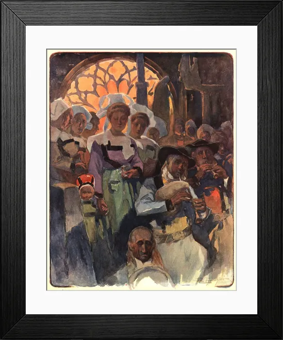 Framed Print : Stained Glass, The Breton Pardon Framed Print : Stained Glass, The Breton Pardon