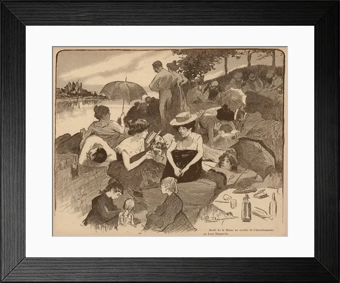 Framed Print : Relaxing By The Marne Framed Print : Relaxing By The Marne