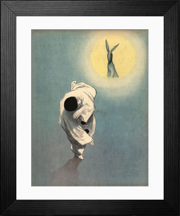 Framed Print : Pierrot Fleeing A Hare Framed Print : Pierrot Fleeing A Hare