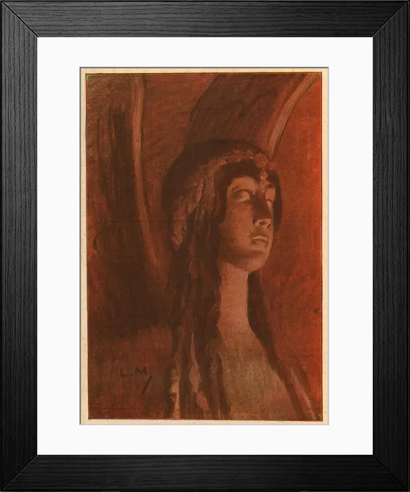 Framed Print : Study. A study of a statuesque angelic being staring blanky forwards. Date: circa 1901 Framed Print : Study. A study of a statuesque angelic being staring blanky forwards. Date: circa 1901