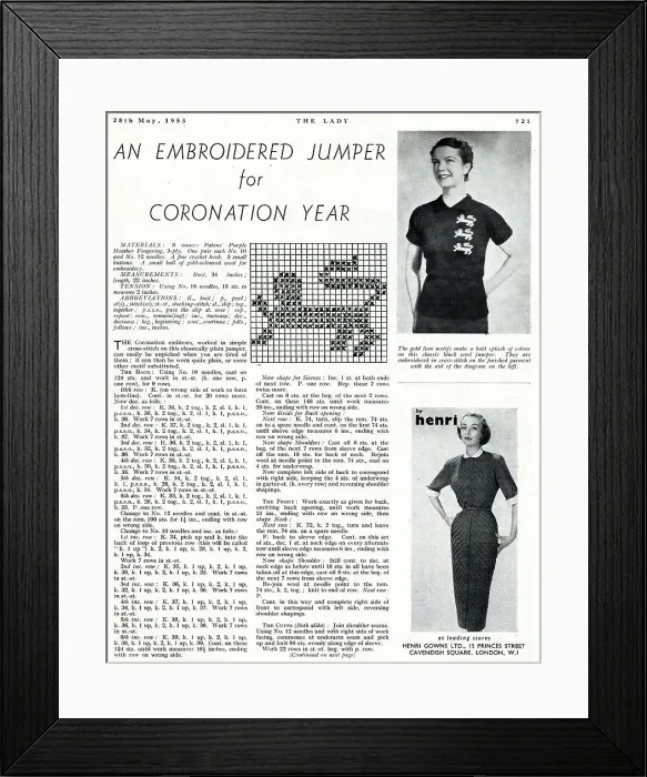 Framed Print : An Embroidered Jumper for Coronation Year Framed Print : An Embroidered Jumper for Coronation Year