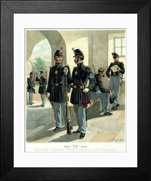 Framed Print : Artillery, Infantry, Mounted Rifles, Light Artillery Framed Print : Artillery, Infantry, Mounted Rifles, Light Artillery