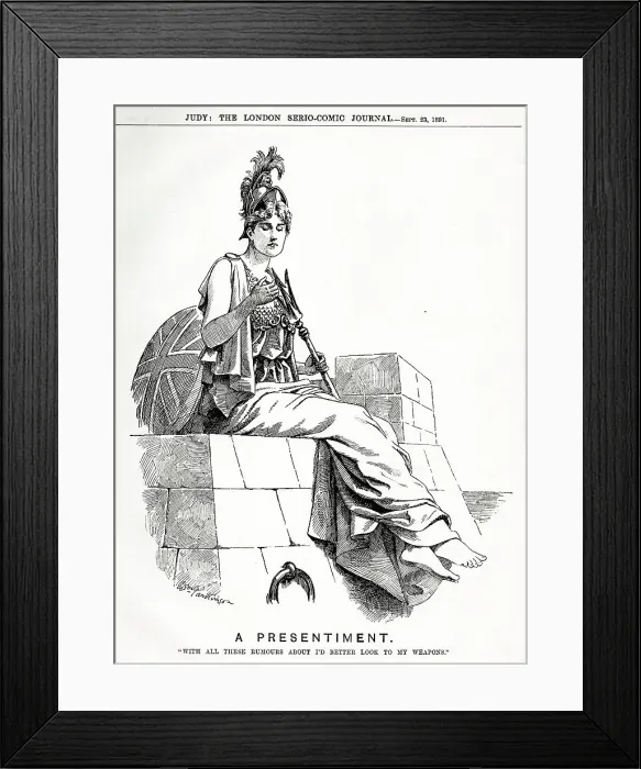 Framed Print : Cartoon, Britannia, a Presentiment Framed Print : Cartoon, Britannia, a Presentiment